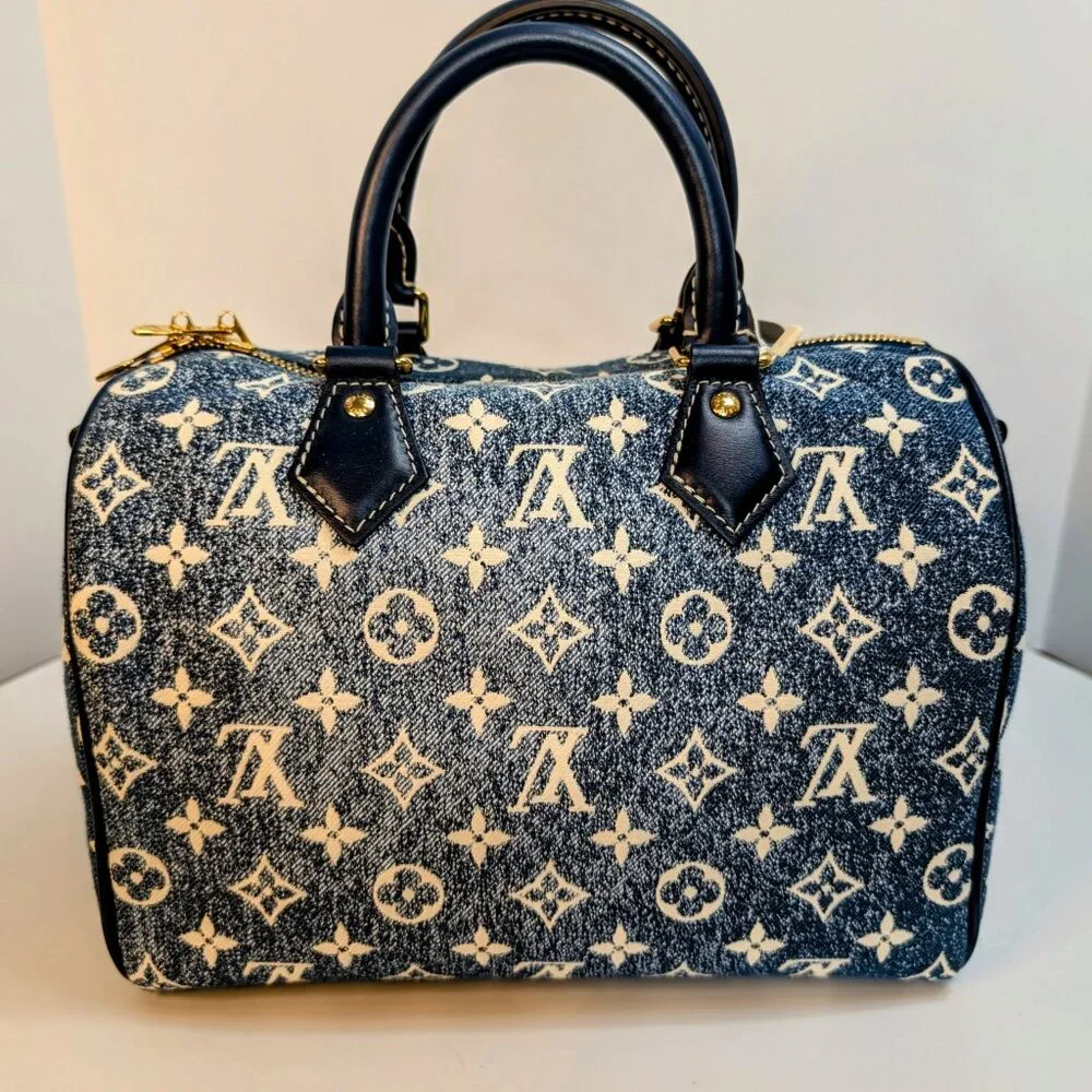 Louis Vuitton Denim Jacquard Monogram Speedy Bandoulière 25 - Picture 4 of 16